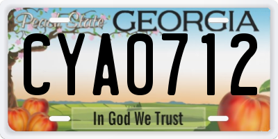 GA license plate CYA0712