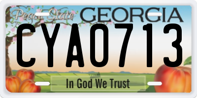 GA license plate CYA0713
