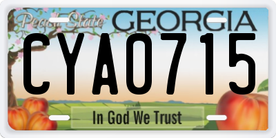 GA license plate CYA0715