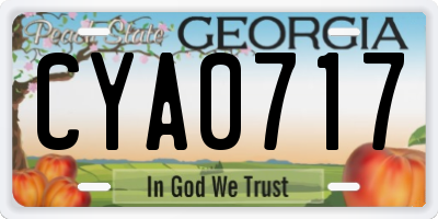 GA license plate CYA0717