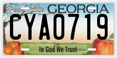 GA license plate CYA0719