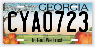 GA license plate CYA0723