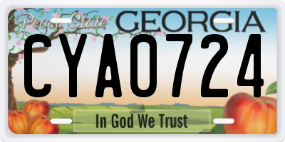 GA license plate CYA0724