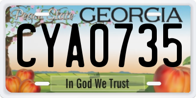 GA license plate CYA0735
