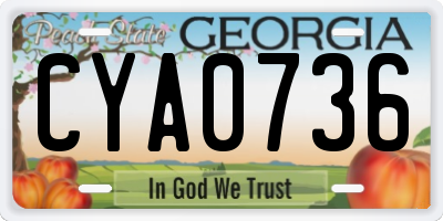 GA license plate CYA0736