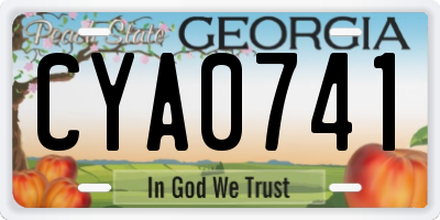 GA license plate CYA0741