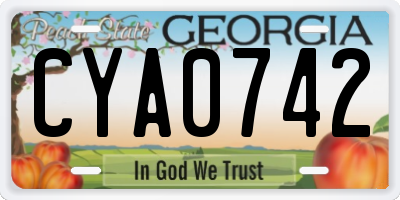 GA license plate CYA0742
