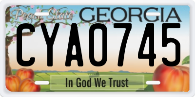 GA license plate CYA0745