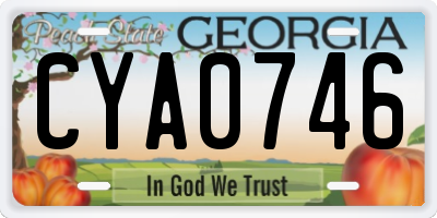 GA license plate CYA0746