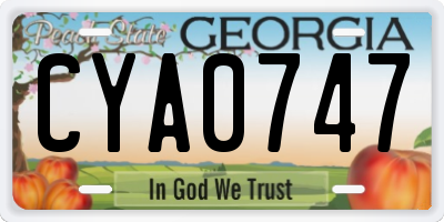 GA license plate CYA0747