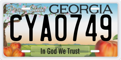 GA license plate CYA0749