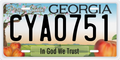 GA license plate CYA0751