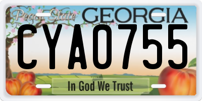 GA license plate CYA0755
