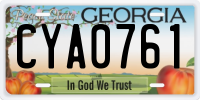 GA license plate CYA0761