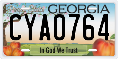 GA license plate CYA0764