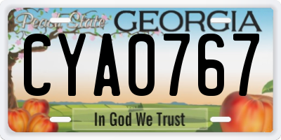 GA license plate CYA0767
