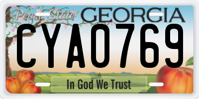 GA license plate CYA0769