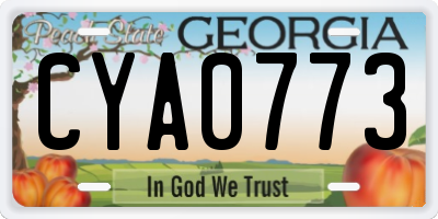 GA license plate CYA0773