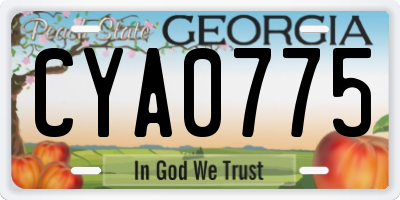 GA license plate CYA0775