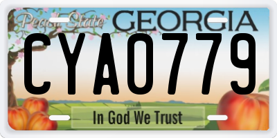 GA license plate CYA0779