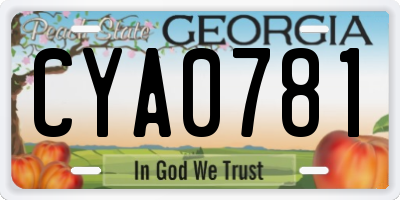 GA license plate CYA0781