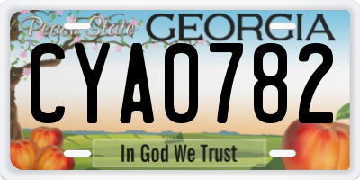 GA license plate CYA0782