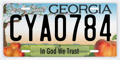 GA license plate CYA0784