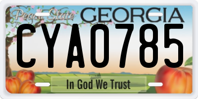 GA license plate CYA0785