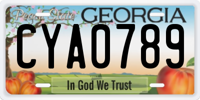 GA license plate CYA0789