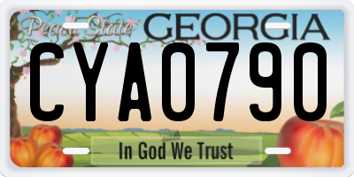 GA license plate CYA0790