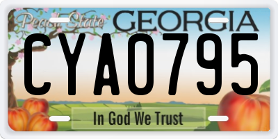 GA license plate CYA0795