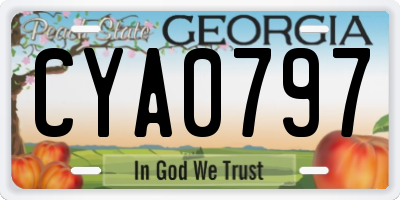 GA license plate CYA0797