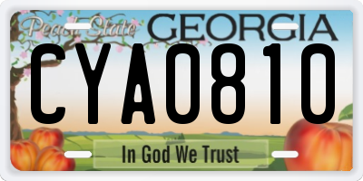 GA license plate CYA0810