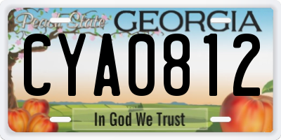 GA license plate CYA0812