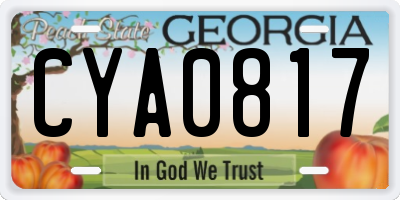 GA license plate CYA0817