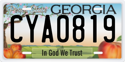 GA license plate CYA0819