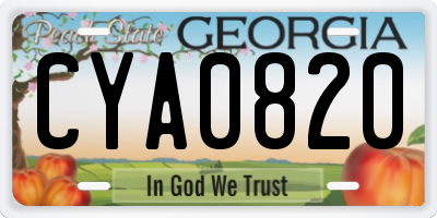 GA license plate CYA0820