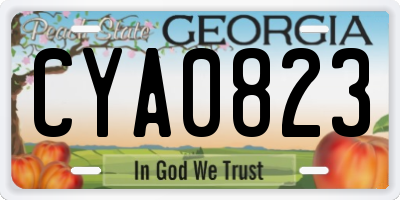 GA license plate CYA0823