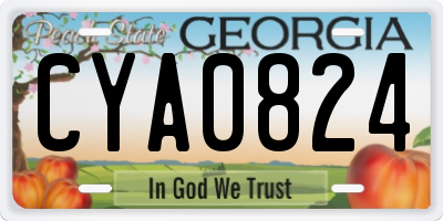 GA license plate CYA0824