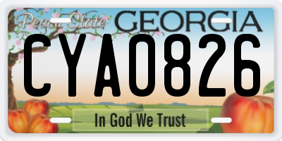 GA license plate CYA0826