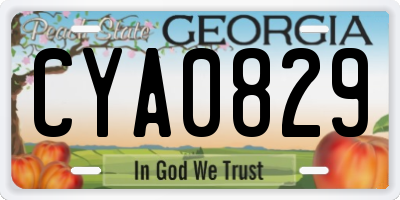 GA license plate CYA0829