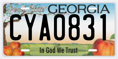 GA license plate CYA0831
