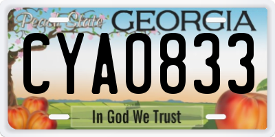 GA license plate CYA0833