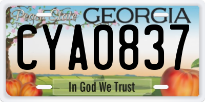 GA license plate CYA0837