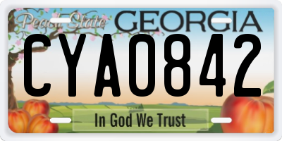 GA license plate CYA0842