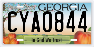 GA license plate CYA0844