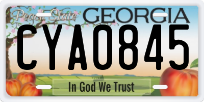 GA license plate CYA0845