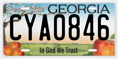 GA license plate CYA0846
