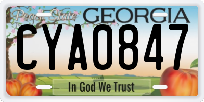 GA license plate CYA0847