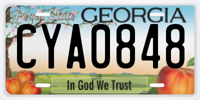 GA license plate CYA0848